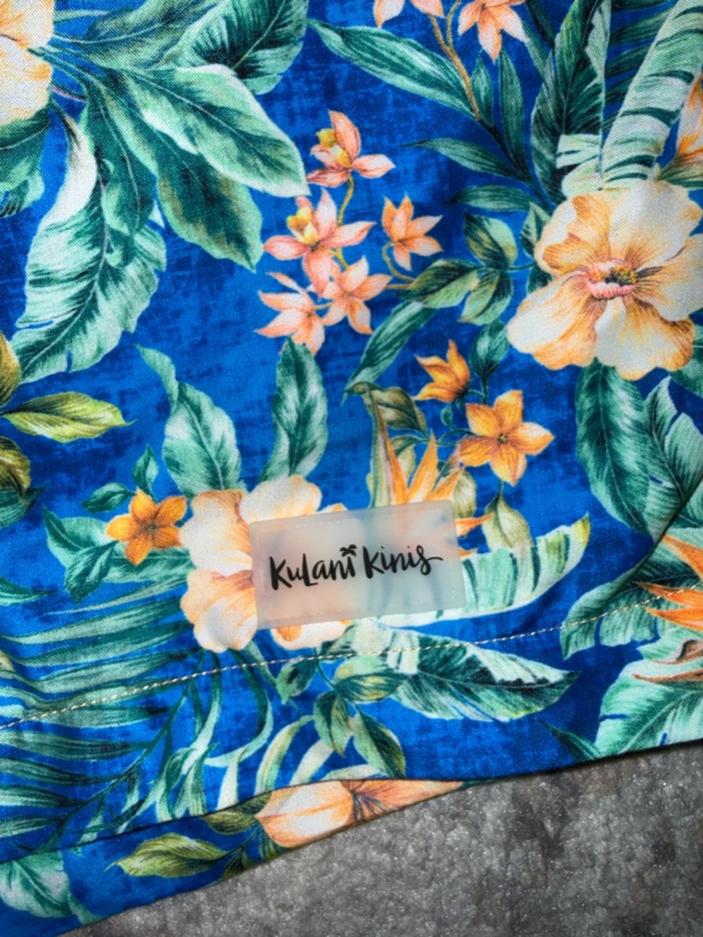 Kulani Kinis Blue Floral Tropical Swim Trunks - Picture 3 of 4